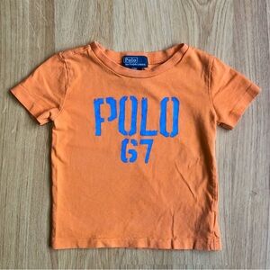 EUC Ralph Lauren Baby Boy T-Shirt-Orange with Blue POLO 67